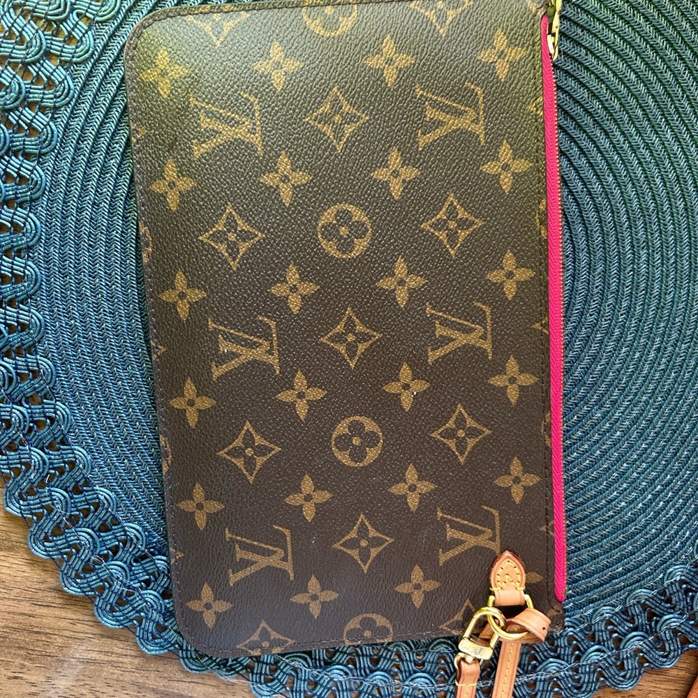 Louis Vuitton Brown and Tan Monogram Pouch wristlet